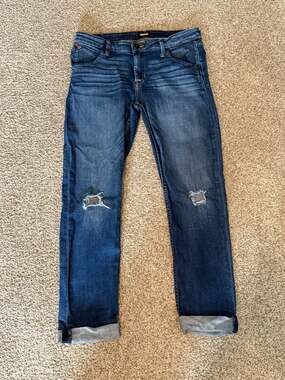 Hudson Bacara Straight Crop Distressed Jeans Size 29